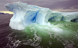 iceberg digital wallpaper, ice, sea, water, iceberg HD wallpaper