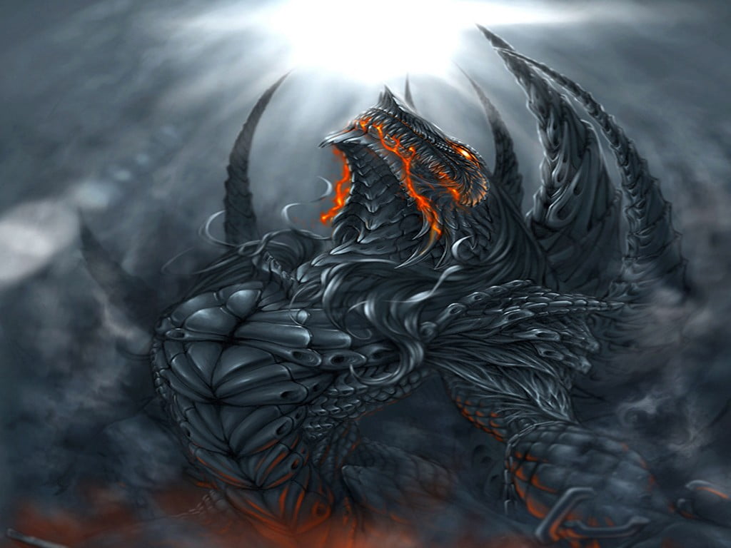 Online crop | black monster character illustration, artwork, dragon ...