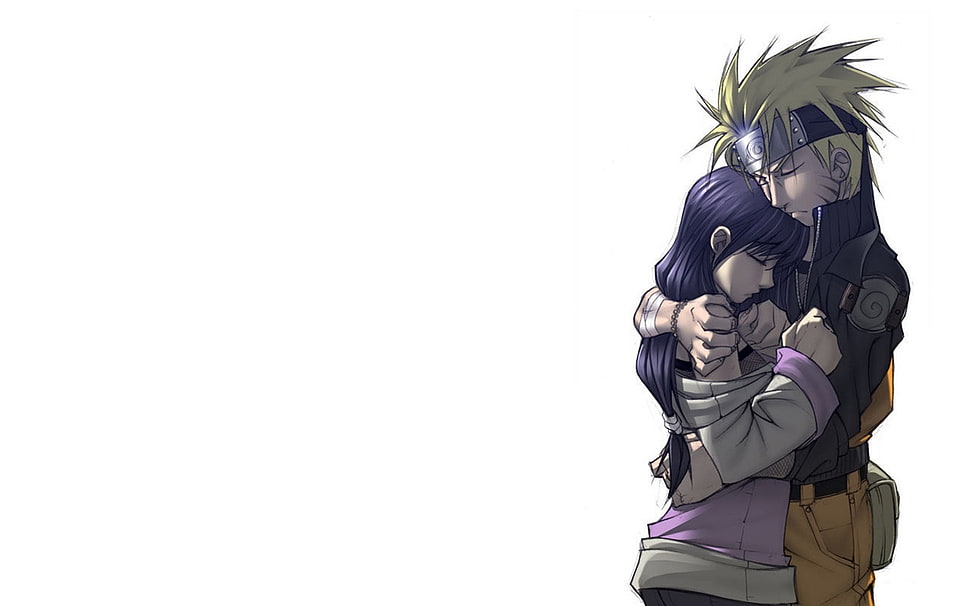 Naruto and HInata illustration HD wallpaper