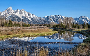 body of water near mountains photography
