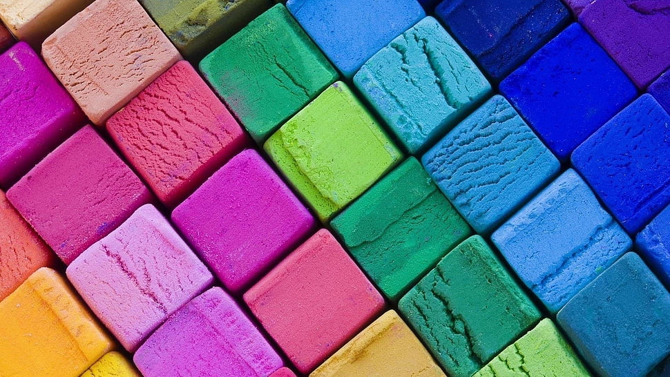 multicolored cube art HD wallpaper