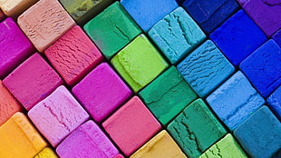 multicolored cube art HD wallpaper