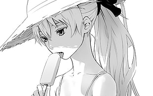 female anime character wearing sun hat, Darker than Black, Yin