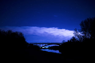 silhouette photo of bridge
