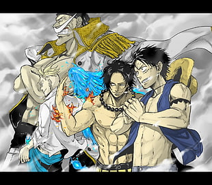 Straw Hat Luffy and Gol D Ace, Portgas D. Ace, One Piece, hat, fire