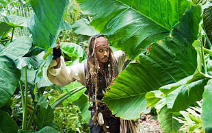 green and white leaf plant, Johnny Depp, Pirates of the Caribbean, movies HD wallpaper