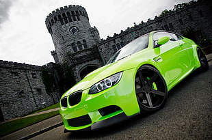 green BMW coupe, BMW, BMW M3 , green cars HD wallpaper