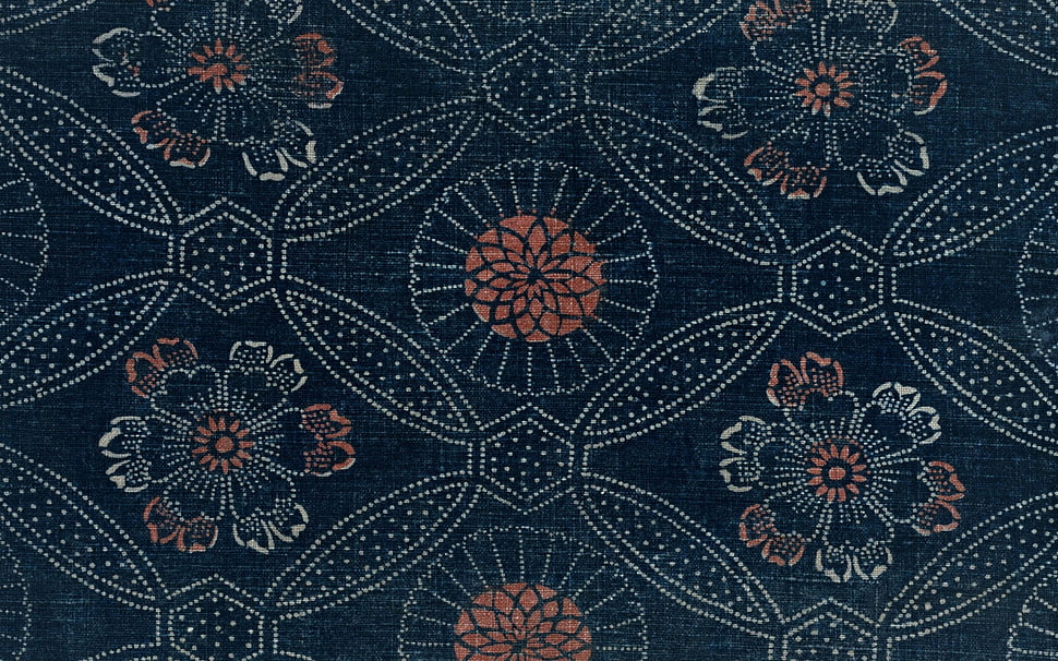 black and brown floral print textile HD wallpaper