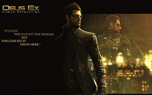 Deus Ex Human Revolution digital wallpaper, Deus Ex: Human Revolution, Deus Ex, cyberpunk, video games