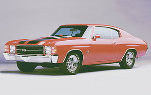 red and black Chevrolet SS coupe, car, muscle cars, Chevelle SS
