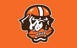 black and orange bulldog logo