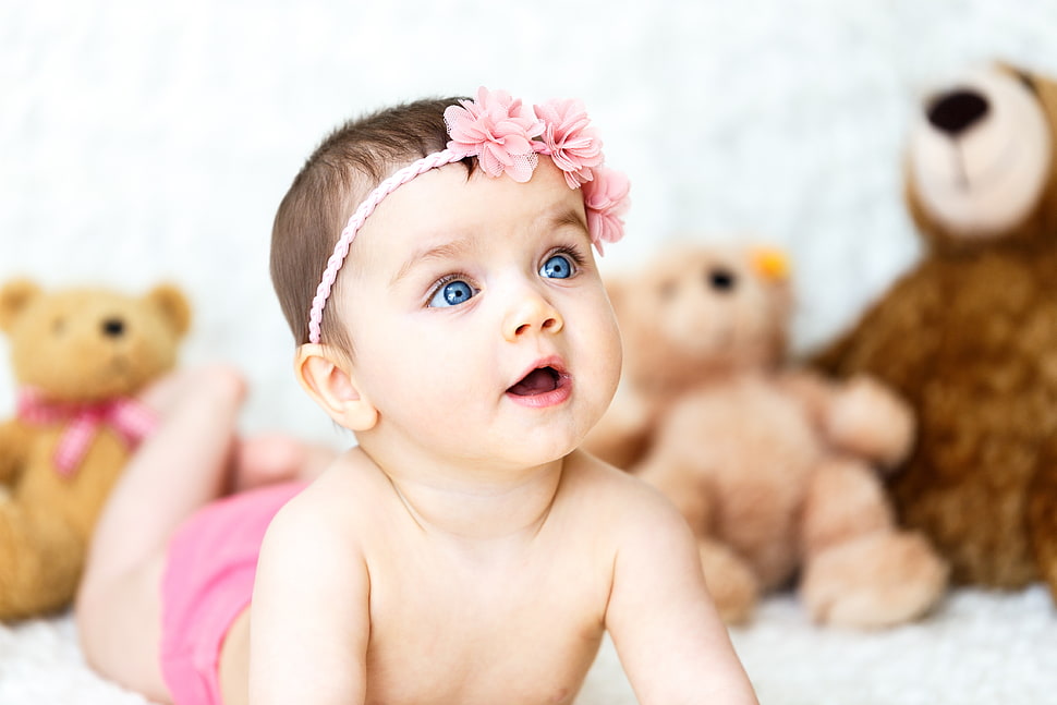 selective focus photography of baby HD wallpaper