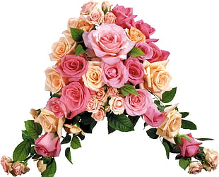 pink and beige floral wreath