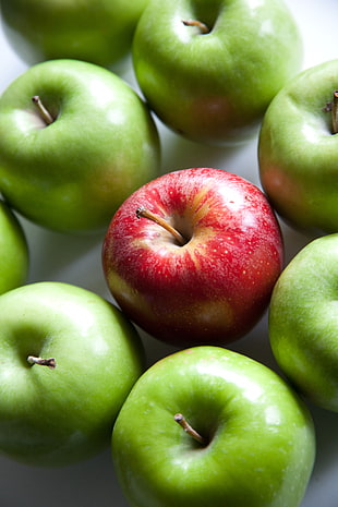 red and green apples HD wallpaper