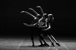 three women dancing ballet