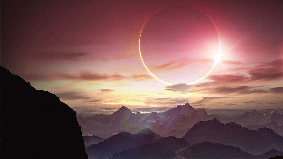 solar eclipse wallpaper, solar eclipse, landscape, oppo find 7, artwork HD wallpaper