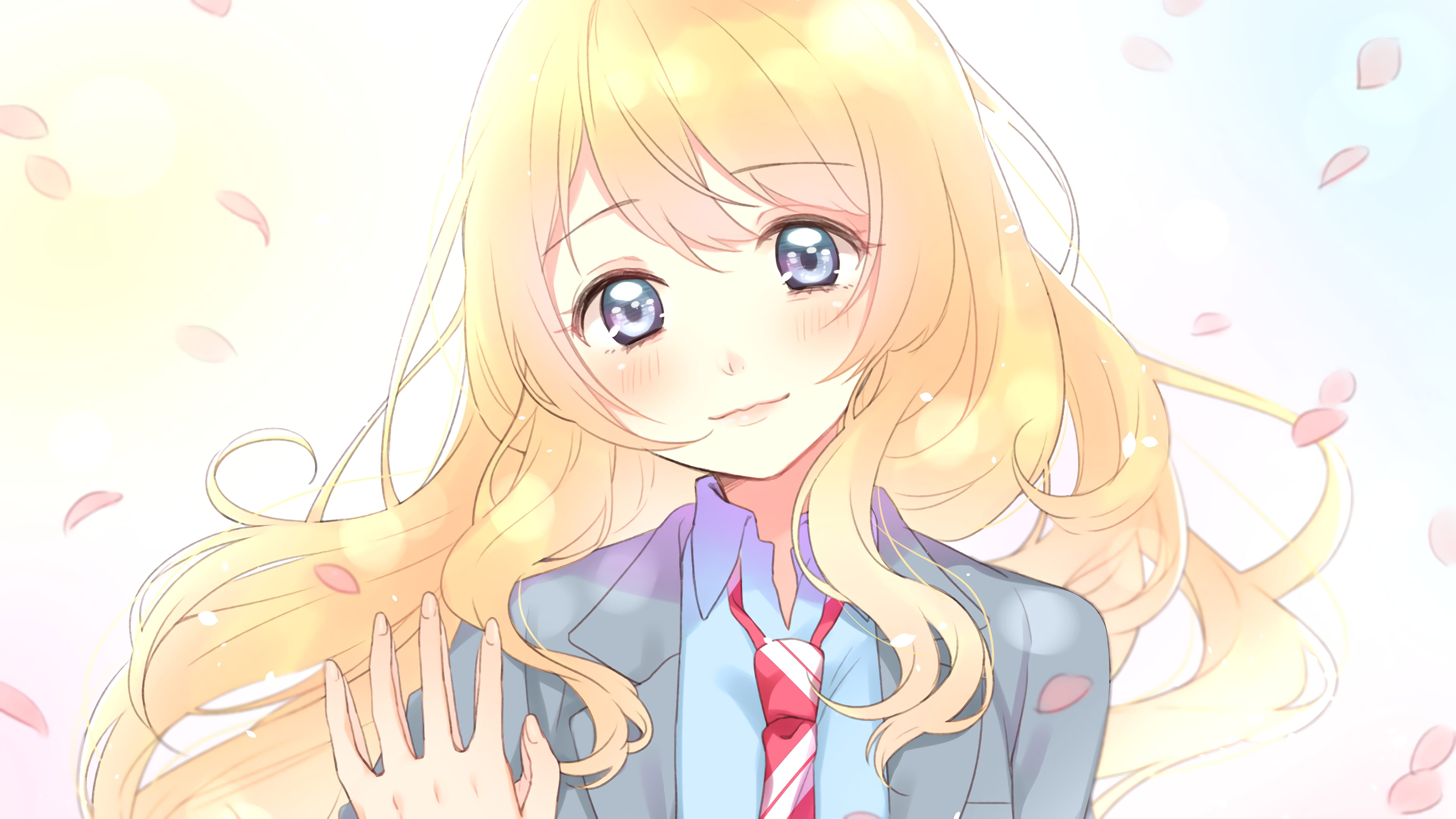 yellow-haired female anime character digital wallpaper, Shigatsu wa Kimi no Uso, Miyazono Kaori