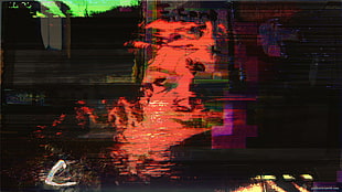 black and red abstract painting, glitch art, cyberpunk, webpunk