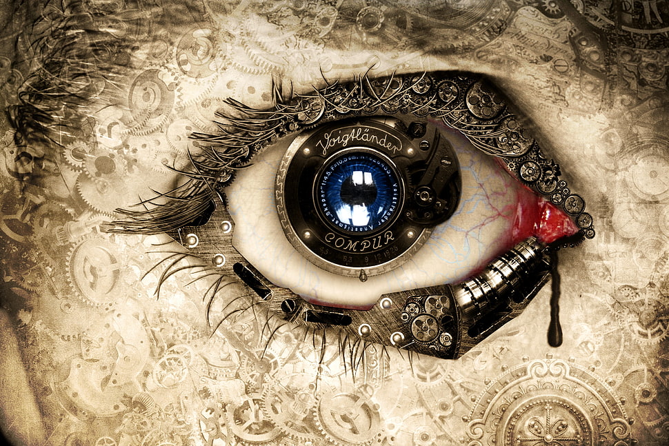 human eye illustration, artwork, fantasy art, concept art, eyes HD wallpaper