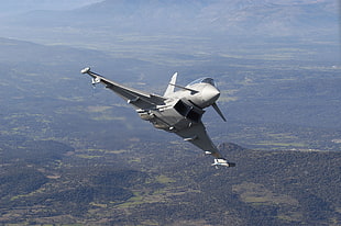 white airplane, jet fighter, Eurofighter Typhoon