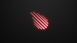red striped logo, meteors, simple background HD wallpaper