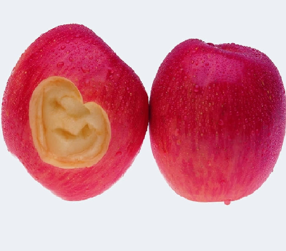 two red apple fruits HD wallpaper