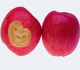 two red apple fruits