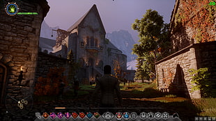 flat screen monitor displaying gray building, Dragon Age Inquisition, Dragon Age, video games