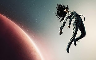 picture of woman on space