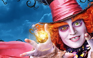 Mad Hatter in Alice in Wonderland poster HD wallpaper