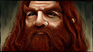 brown-haired beard man, Gimli, The Lord of the Rings, dwarfs, fan art HD wallpaper