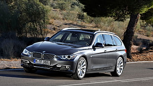 grey BMW station wagon, BMW 3, BMW, car, vehicle