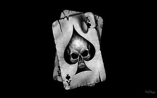 ace of spade playing card, skull, heverilson HD wallpaper