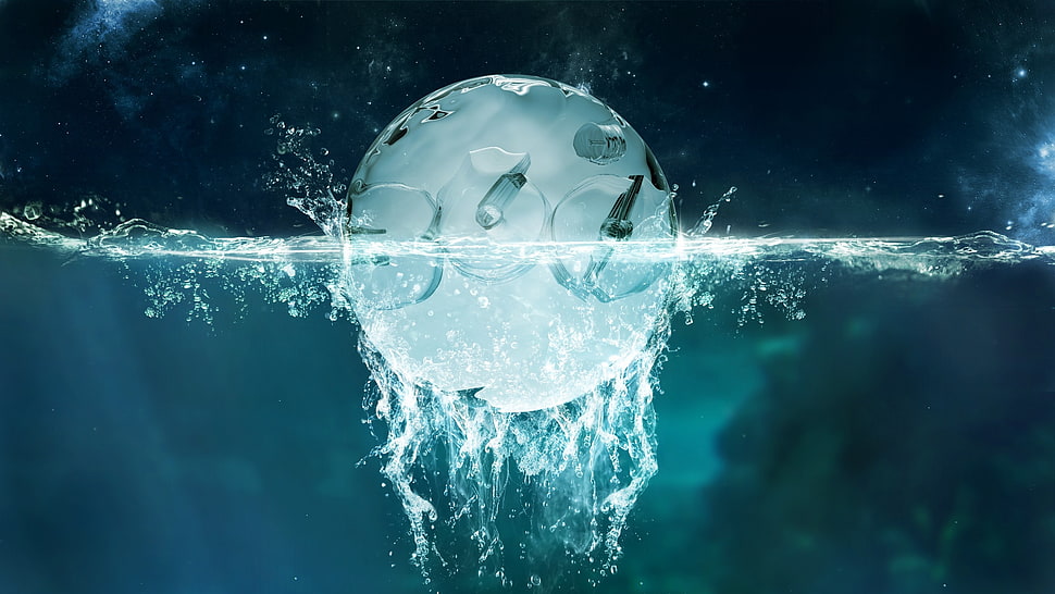 white ball on water HD wallpaper HD wallpaper