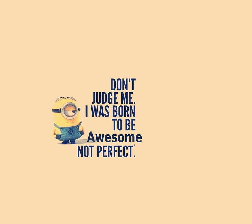 minions illustration with text overlay, simple background, minions, quote HD wallpaper
