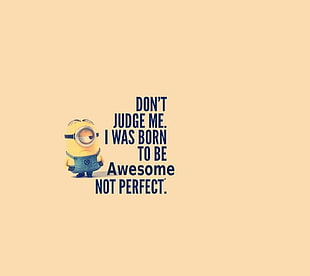 minions illustration with text overlay, simple background, minions, quote
