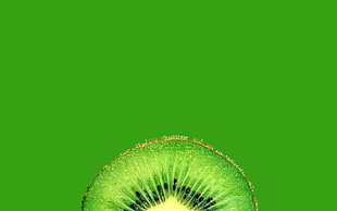 green sliced kiwi, kiwi (fruit), fruit, green background