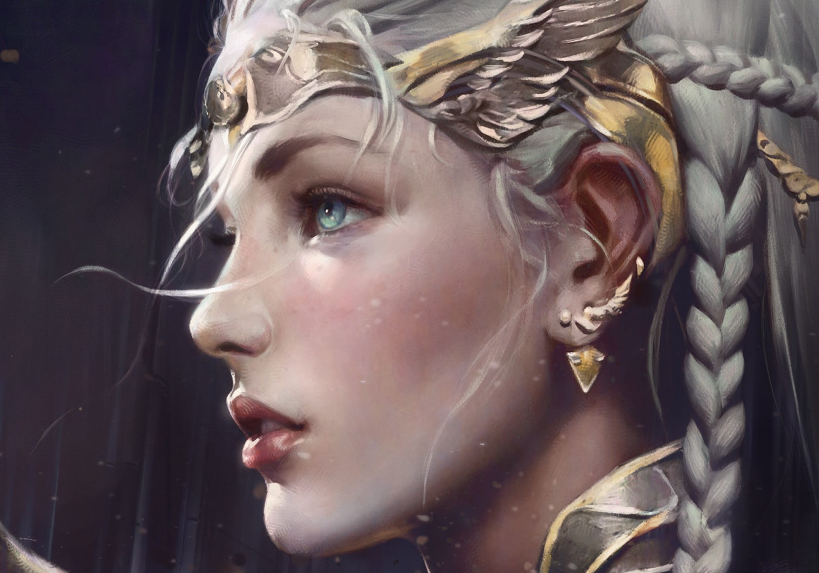 silver haired female character, fantasy art, princess HD wallpaper.