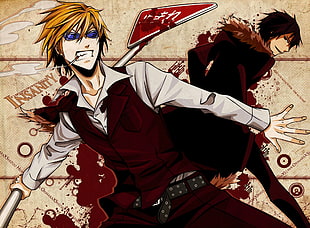 Insanity anime wallpaper, anime boys, cigarettes, blood, Durarara!!