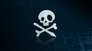 black and white pirate logo printed textile