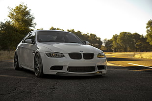 white BMW E Series HD wallpaper