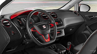 black SEAT vehicle interior, car, Seat Ibiza