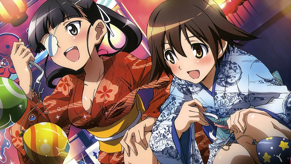 two women anime wallpaper HD wallpaper