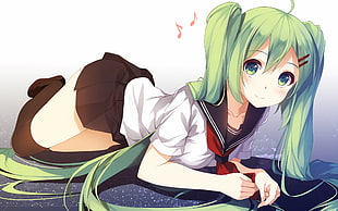 two green and white birds, manga, Hatsune Miku, Vocaloid