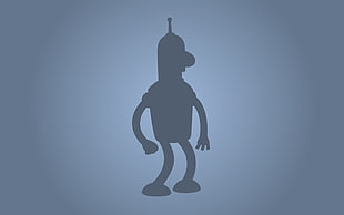 silhouette of character, Bender, minimalism, Futurama