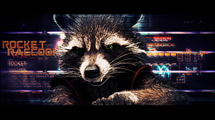 Rocket Raccoon illustration, Guardians of the Galaxy, movies, Rocket Raccoon, Marvel Cinematic Universe HD wallpaper