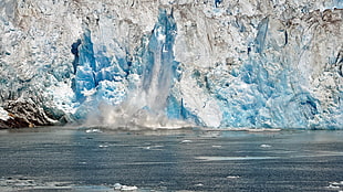 iceberg and body of water, landscape