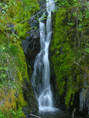 landscape photo of waterfall HD wallpaper