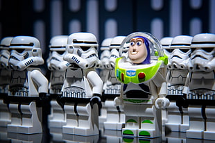 Buzz Lightyear action figure with storm trooper HD wallpaper