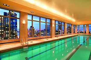 indoor swimming pool HD wallpaper